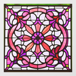 Rosa gestanztes Glas Art Nouveau AI Art Window Fensteraufkleber