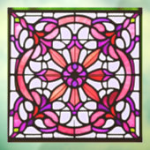 Rosa gestanztes Glas Art Nouveau AI Art Window Fensteraufkleber (Blatt 3)