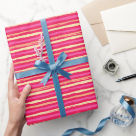 Rosa gestörte Streifen Regenbogen farbiges Muster Geschenkpapier