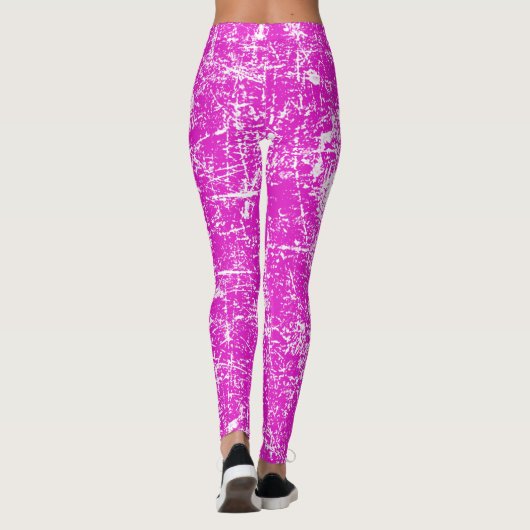 Rosa gestörter Blick Leggings (Rückseite)