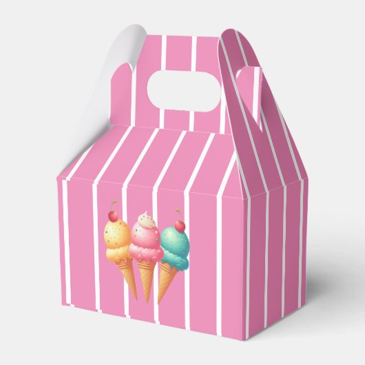 Rosa gestreift Eiscreme Geschenkschachtel (Vorderseite)