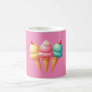 Rosa gestreift Eiscreme Kaffeetasse