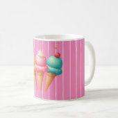 Rosa gestreift Eiscreme Kaffeetasse (VorderseiteRechts)