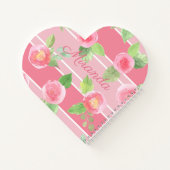 Rosa gestreift Ihren Namen Moderne, florale Gestal Notizblock (Rückseite)