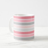 Rosa gestreift kaffeetasse (Vorderseite Links)
