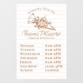 Rosa gestreifte Blumen-Spritzbeutel-Bäckerei Öffnu Fensteraufkleber (Blatt)