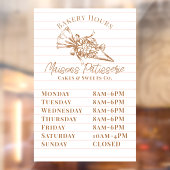 Rosa gestreifte Blumen-Spritzbeutel-Bäckerei Öffnu Fensteraufkleber (Blatt 2)