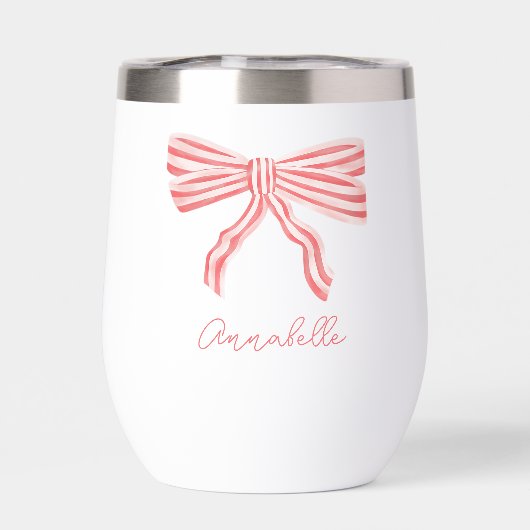 Rosa gestreifte Bogen Coquette Ästhetik (Rückseite)