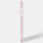 Rosa gestreifte florale Personalisierung Case-Mate iPhone Hülle (Rückseite / Links)