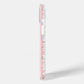Rosa gestreifte florale Personalisierung Case-Mate iPhone Hülle (Rückseite / Links)