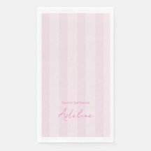 Rosa gestreifte Geburtstags-Party-Papier-Serviette