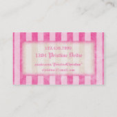 Rosa gestreifte GrenzVisitenkarten Visitenkarte (Rückseite)