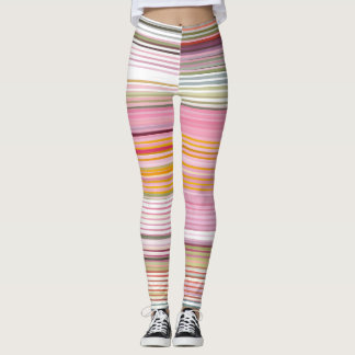 Rosa gestreifte, mehrfarbige Aktivierungshose Leggings
