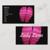 Rosa gestreifte Socken Visitenkarte (Vorne/Hinten)