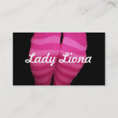 Rosa gestreifte Socken Visitenkarte (Rückseite)