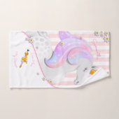 Rosa Gestreifte Unicorn-Prinzessin Badhandtuch Set (Handtuch)