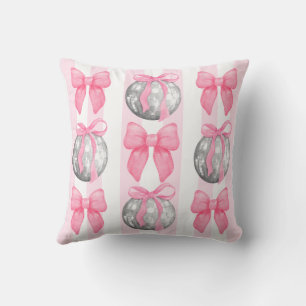Rosa gestreifte vornehme Coquette Girly Kissen