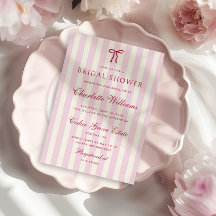 Rosa gestreifte vornehme Hochzeitsdusche