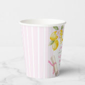 Rosa gestreifte Zitronen und Blumen Abschluss-Papi Pappbecher (Rechts)