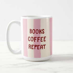 Rosa gestreifter handgeschriebener Buchliebhaber-C Kaffeetasse