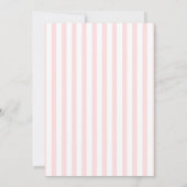Rosa gestreifter Hase Baby Shower Einladung (Rückseite)