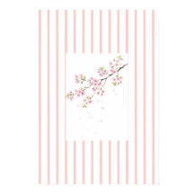 Rosa gestreifter Kirschblüten-Wandkunst-Druck