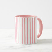 Rosa gestreifter Monogrammbogen Tasse (VorderseiteRechts)