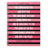 Rosa gestreiftes Gebetsjournal Notizblock (Vorderseite)