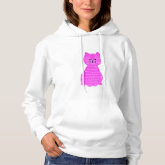 Rosa gestreiftes Katzenpulli Hoodie