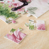 Rosa gestreiftes Pferde-Band Puzzle (Seite)
