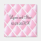 Rosa gestrichelte Diamant Save the Date Magnet (Vorne)