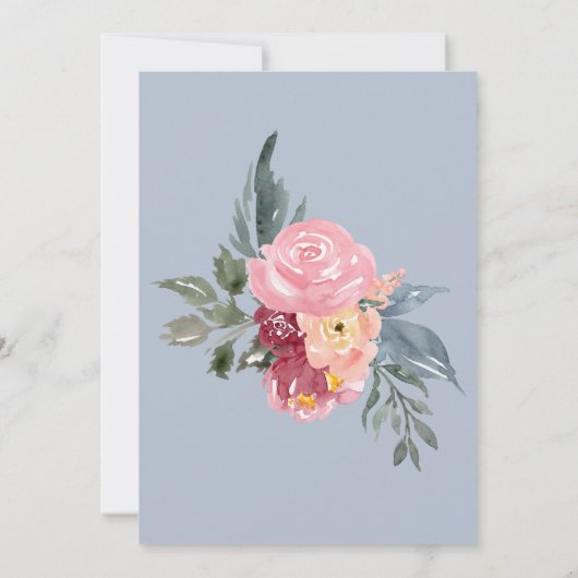 Rosa gestrichene Blume glücklich immer nach matt b Einladung (Rückseite)