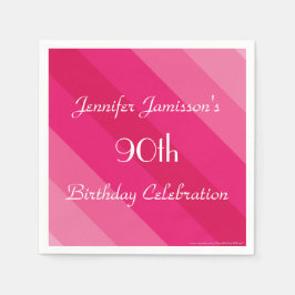 Rosa gestrichenes Papier Napkins, 90. Geburtstagsp Serviette