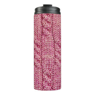Rosa gestrickt thermosbecher