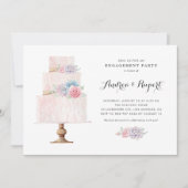 Rosa gestufte Kuchensukzkulenten: Engagement-Party Einladung (Vorderseite)