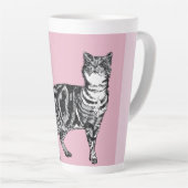 Rosa getigerte Katze Katzen rosa Mädchen Name Kind Milchtasse (Rechte Ecke)