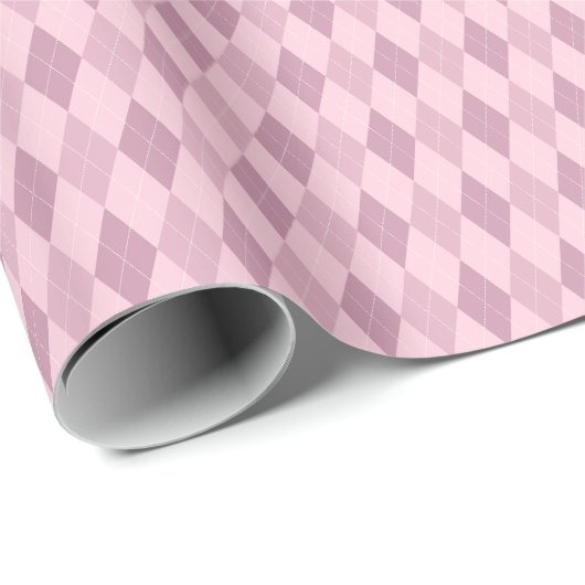 Rosa getöntes Argyle-Geschenkpapier Geschenkpapier (Rolleneckpunkt)