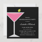 Rosa Getränk | Junggeselinnen-Abschied Einladung (Vorderseite)