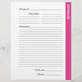 Rosa GETRÄNKE 2-seitige Rezeptorseiten