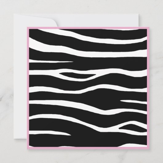 Rosa getrimmt: Zebra-Party Einladung (Rückseite)