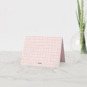 Rosa getüpfelte Gingham-Baby-Dankeskarten | Blöcke Dankeskarte (Rückseite)