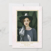 Rosa gewaschte Palmen und Goldrahmen Foto Abschlus Ankündigung (Vorderseite)