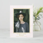 Rosa gewaschte Palmen und Goldrahmen Foto Abschlus Ankündigung (Stehend Vorderseite)