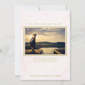 Rosa gewaschte Palmen und Goldrahmen Foto Abschlus Ankündigung (Rückseite)