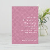 Rosa gewebte Textur Hochzeit Einladung (Stehend Vorderseite)