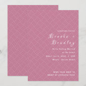 Rosa gewebte Textur Hochzeit Einladung (Vorne/Hinten)