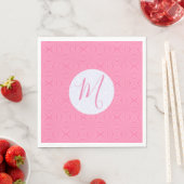 Rosa gewellte Quadrate Personalisierte Party Serviette (Beispiel)