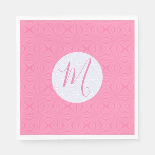 Rosa gewellte Quadrate Personalisierte Party Serviette (Vorderseite)