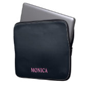 Rosa Gewohnheit der tiefen Marine Laptopschutzhülle (Vorderseite Links)