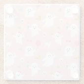 Rosa Ghost Fun Halloween Dekoration Glasuntersetzer (Rückseite)